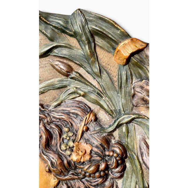 Austrian Art Nouveau Relief Porcelain Wall Charger, C. 1905 For Sale - Image 10 of 16