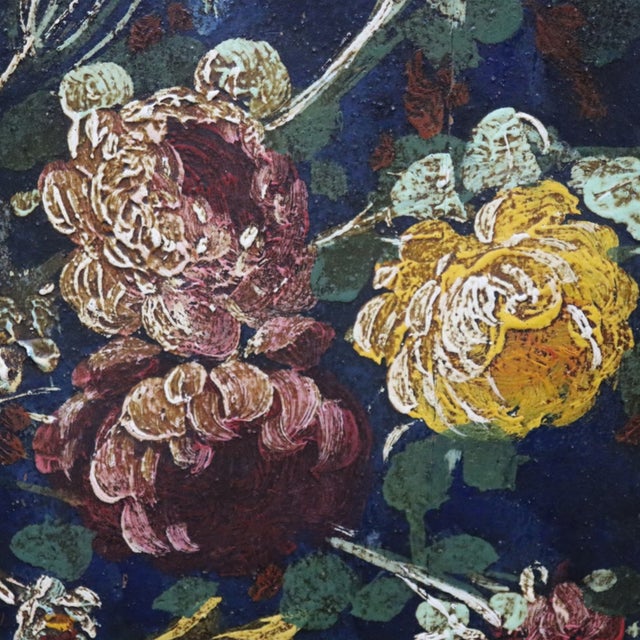 1910s 2-Piece Chinoiserie HND Painted & Carved Floral Cabinet C1910 For Sale - Image 5 of 18