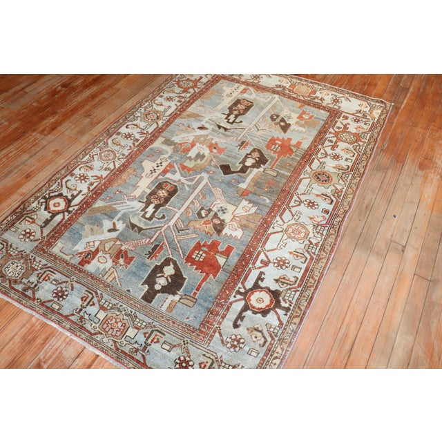 Zabihi Collection Abstract Accent Size Persian Malayer Rug For Sale - Image 9 of 9