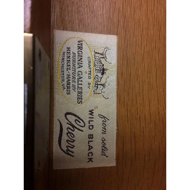 Brown Henkel Harris Furniture Vintage High Chest of Drawers High Chest of Drawers Solid Wood Black Cherry For Sale - Image 8 of 12