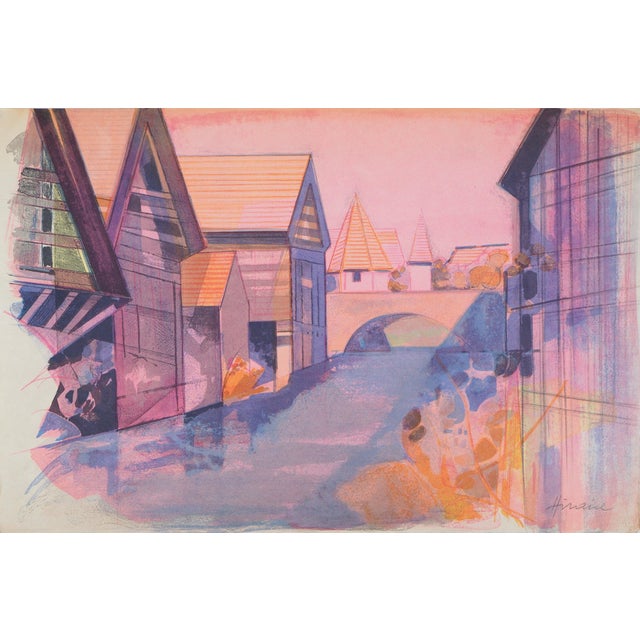 Camille Hilaire, La Weiss à Kaysersberg, Lithograph For Sale
