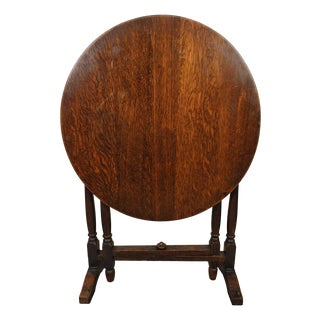 Victorian Tilt Top Table in Oak, 1900 For Sale