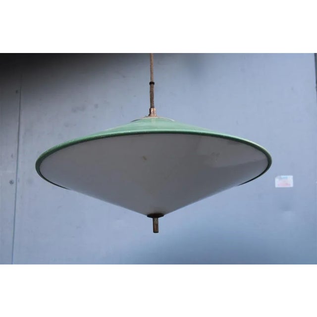 Italian UFO Chandelier in Metal and Acrylic Glass, 1950 For Sale - Image 6 of 11