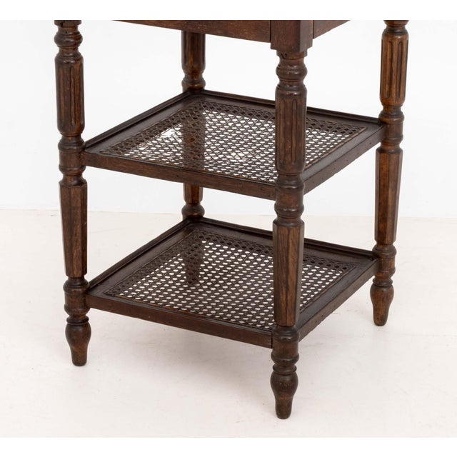 Wood Louis Philippe Cane-Paneled Oak Etagere, 19th Century For Sale - Image 7 of 9