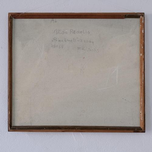 Blue Uldis Rēdelis, Items: Blue Abstract Composition, 2006, Acrylic Painting For Sale - Image 8 of 11