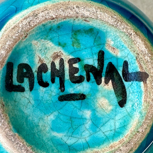 Ovoid Ceramic Vase with Crackled Blue Glaze, 1890s For Sale - Image 6 of 9