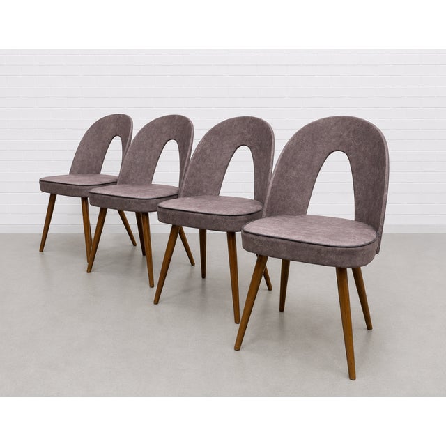 Mid Century Modern Sculptural Arch Back Dining Chairs, Set of 4, C. 1960's For Sale - Image 4 of 11