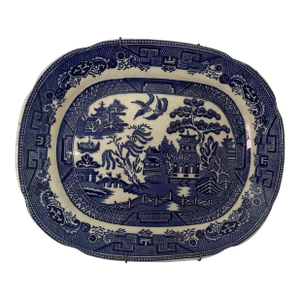 English Antique Blue Willow Plate