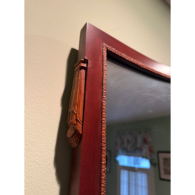 Vintage Regency Style Mahogany Over Mantle Wall Mirror For Sale - Image 4 of 4