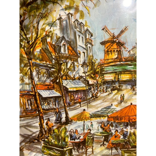 Metal Mid-Century Modern Moulin Rouge Round Enamel Tray By, Daher Paris For Sale - Image 7 of 11