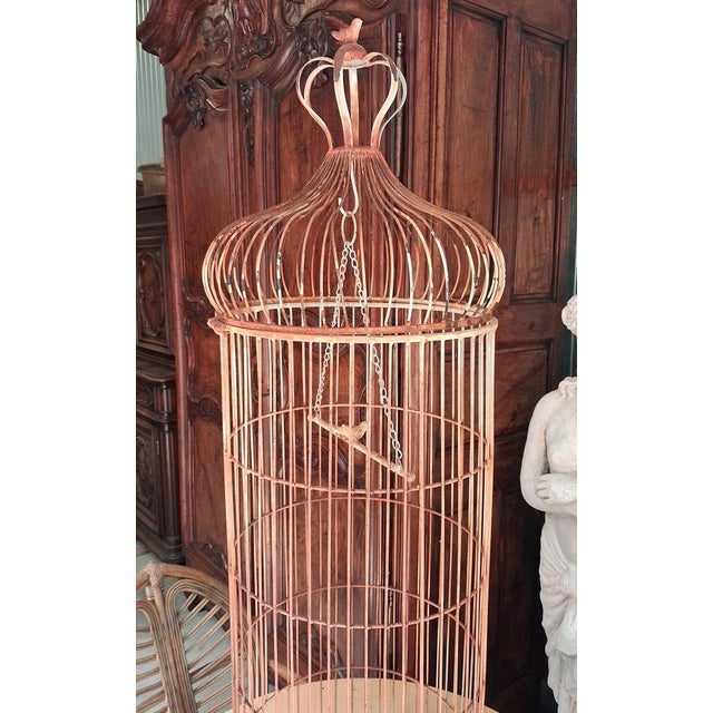 White Large Metal Birdcage, Early 20th Century For Sale - Image 8 of 10