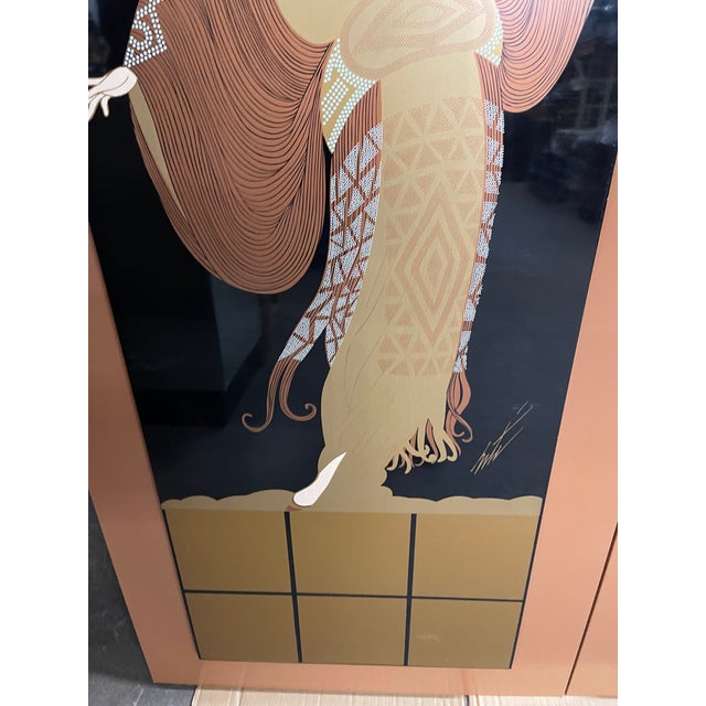 Vintage Large Signed Erte Mounted Wall Panels—Set of Three For Sale - Image 10 of 18