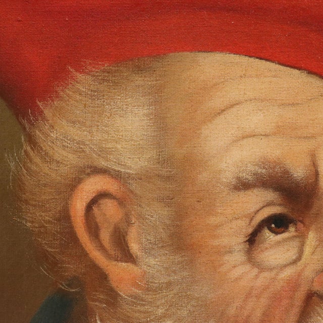Original oil on canvas of bearded gentleman with red hat. Signed Gardonyi. Framed. Canvas in wonderful vintage condition....