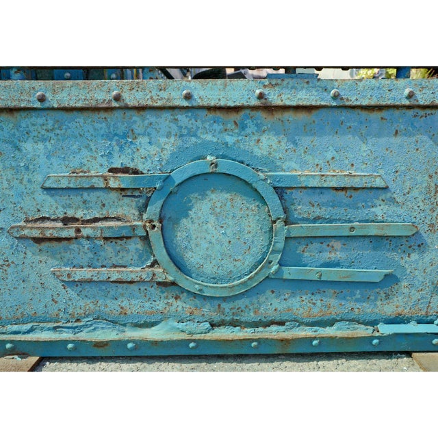 Indian Vintage Large Blue Indian Iron Gates For Sale - Image 3 of 7