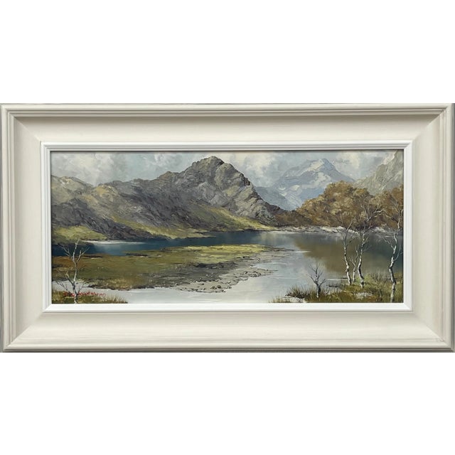 Charles Wyatt Warren, Mountain Lake Landscape Impasto Oil Painting by 20th Century British Artist, Mid-20th Century For Sale - Image 13 of 13
