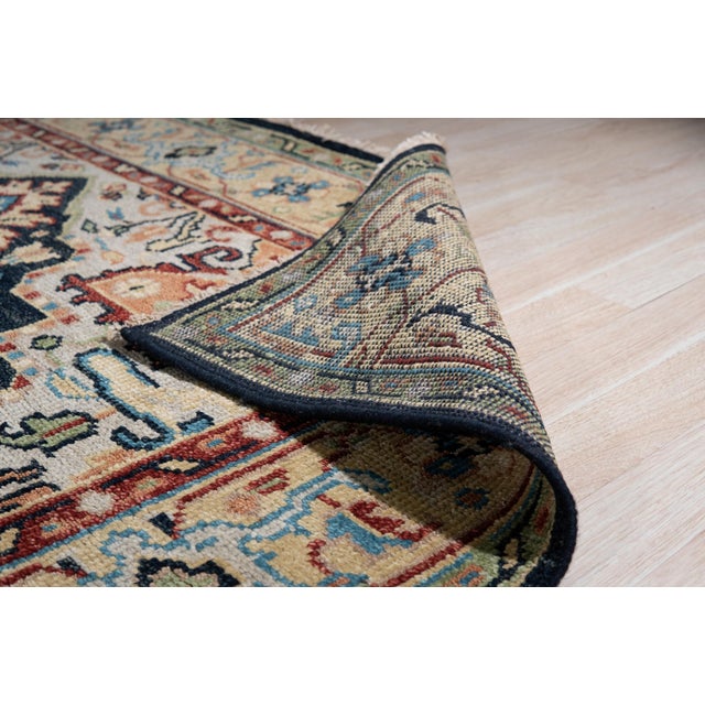 2020s 9x12 Timeless Oriental Navy Traditional Medallion Hand Knotted Wool Carpet Rug For Sale - Image 5 of 6