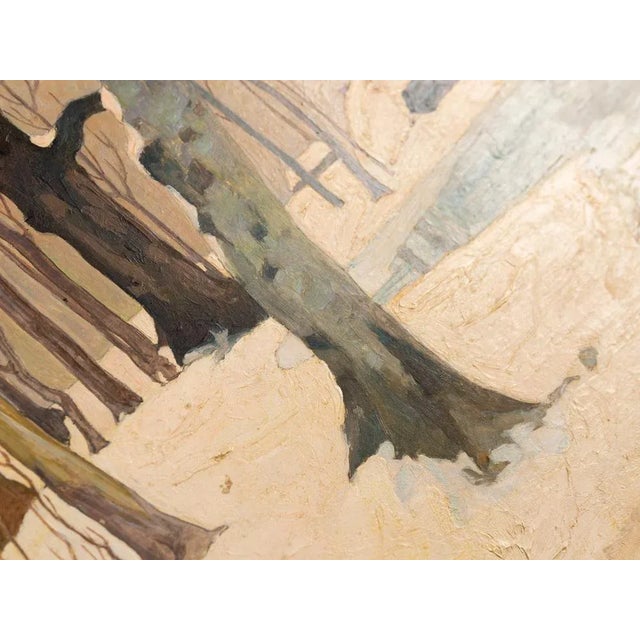 Winter Forest, Early 20th-Century, Oil on Plate, Framed For Sale - Image 5 of 10
