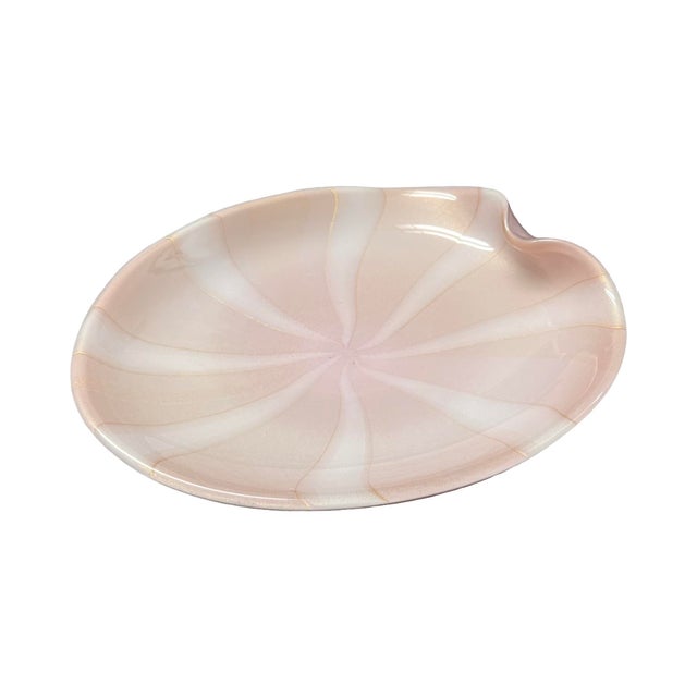 1970s Vintage Mid Century Modern Alfredo Barbini Murano Glass Catch All Pink Circus Bowl Italian Italy For Sale - Image 5 of 8
