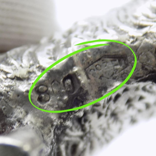 Silver Vintage Italian Handmade Genuine Silver Collie Dog Large Figurine Sculpture For Sale - Image 8 of 10