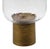 Worlds Away Matthew Izzo Home Cadey Large Clear Glass. And Ribbed Antique Brass Votive Candle Holder For Sale - Image 4 of 4