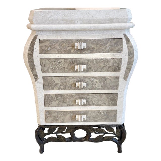 1980’s Tessellated Stone Chest of Drawers/Jewelry Armoir For Sale