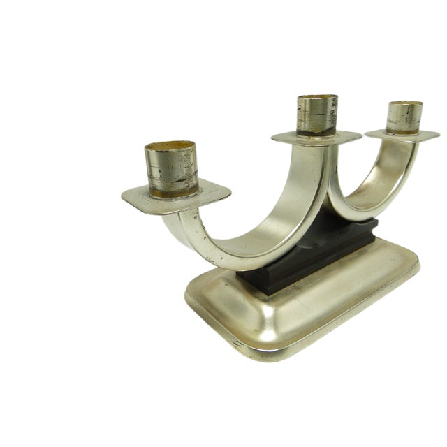 1950s Art Deco 3-Armed Candleholder, Germany, 1950s For Sale - Image 5 of 10