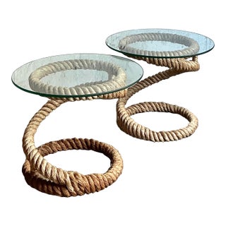 Vintage Boho Twisted Rope Side Tables - Set of 2 For Sale