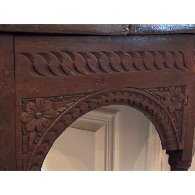 Coffee Antique Jacobean James I Joined Oak Console Table With Drawer For Sale - Image 8 of 12