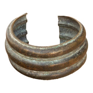 Antique Verdigris Manilla Currency Bracelet For Sale