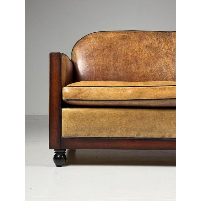 Brown Art Deco Sheepskin Sofa For Sale - Image 8 of 18