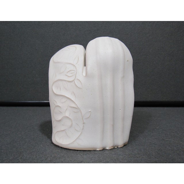 1970s 1970s Mid-Century Modern Abstract Family Studio Pottery Sculpture – Matte White Signed For Sale - Image 5 of 10