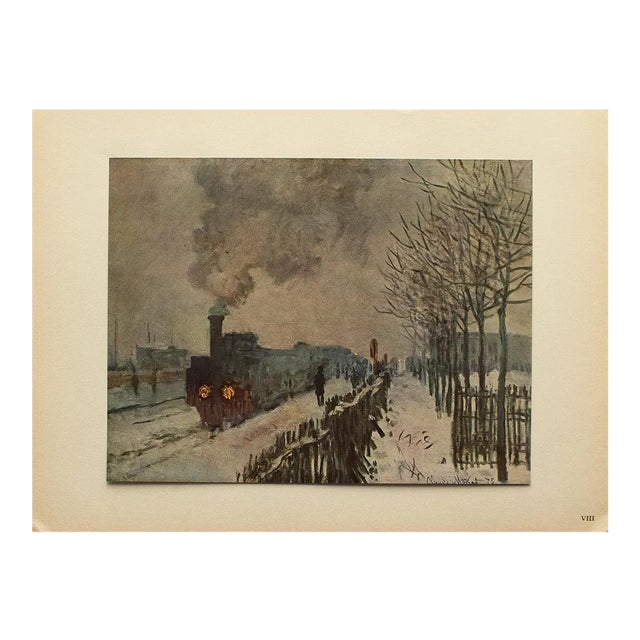 1950 After Claude Monet "Train in the Snow" First Edition Parisian Full-Color Print For Sale