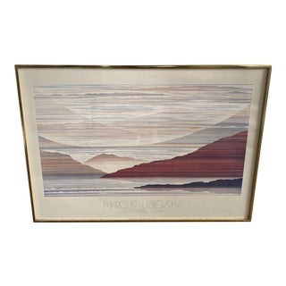 1980s Abstract Landscape Gallery Edition Print by Marcus Uzilevsky, Framed For Sale