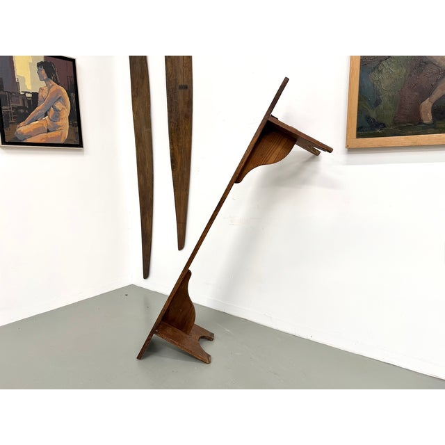 Large Farm Bench in Varnished Pine, 1950s For Sale - Image 4 of 14