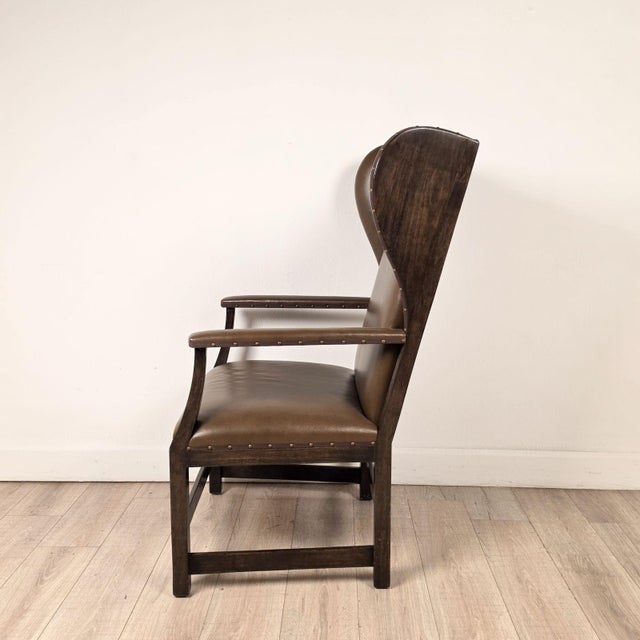 Animal Skin Bespoke Wing Chair, Circa 1980 For Sale - Image 7 of 8