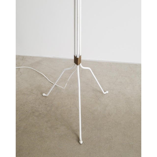 White Finnish Mid-Century White 30-058 Floor Lamp with Rattan by Lisa Johansson-Papé, 1940s For Sale - Image 8 of 10