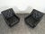 Italian Lounge Chairs in Black Imitation Leather, Set of 2 For Sale - Image 3 of 10