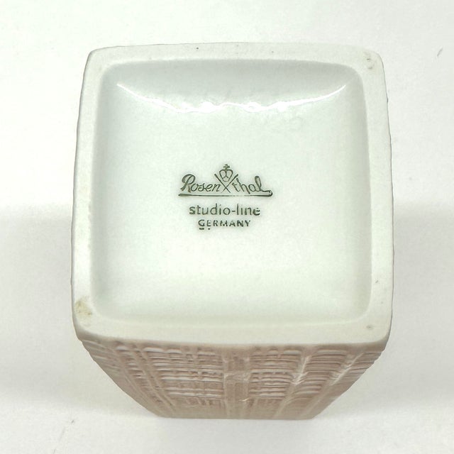 White Matte White Bisque Porcelain 4-Sided Vase by Rosenthal Studio Line, Circa 1990s For Sale - Image 8 of 9