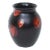 Vintage English Ceramic Black and Red Vase by Poole, 1960's For Sale