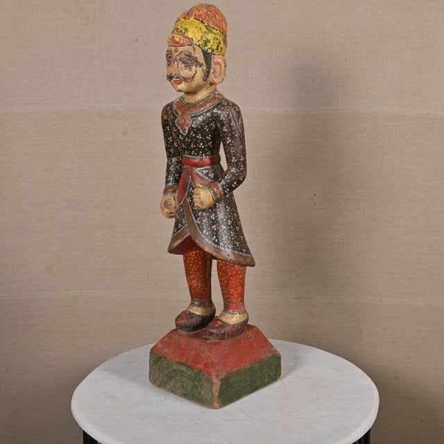 Vintage Wooden Carved Watchmen Royal Guard Darbaan Chowkidars Indian ...