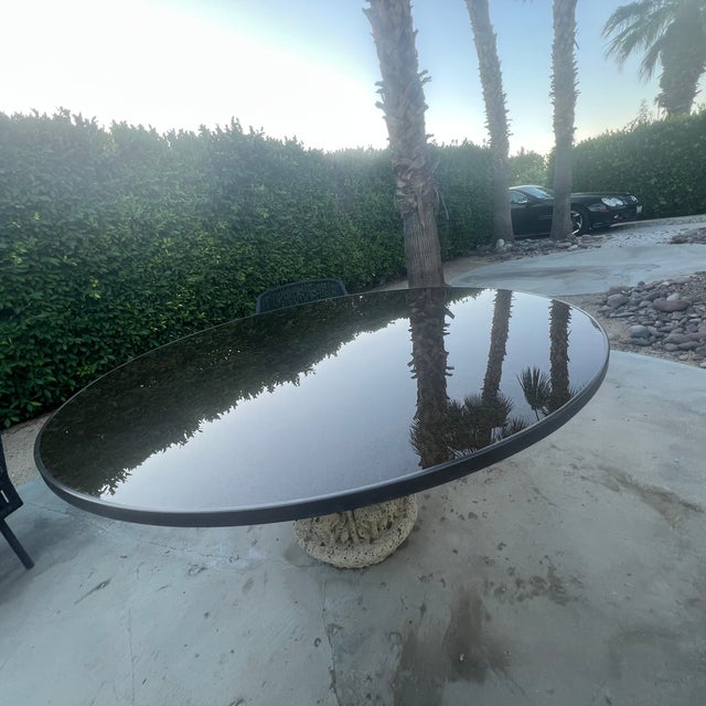 1980’s Steve Chase Crackled Glass Dining Table Top (Coral Base Included). For Sale - Image 16 of 18