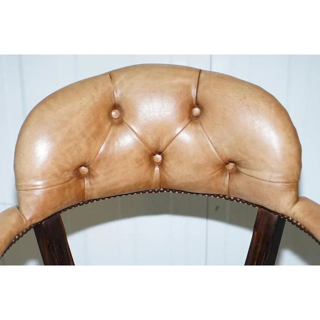 1970s Brown Leather Court Office Dining Chair from House of Chesterfield For Sale - Image 5 of 18