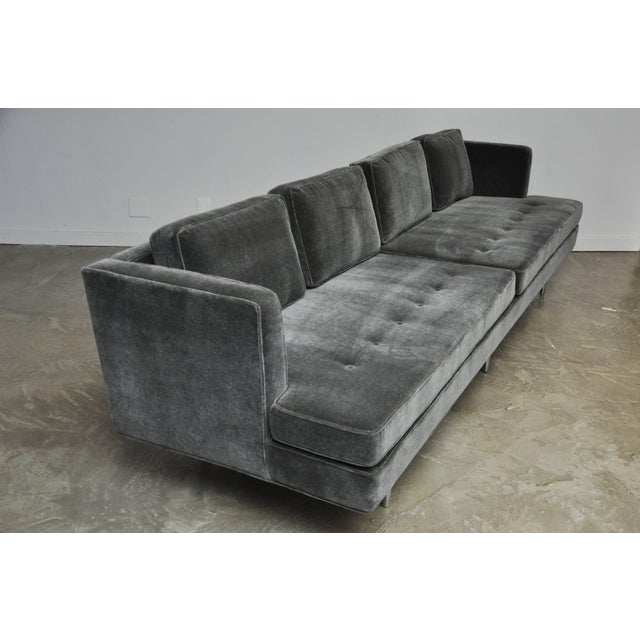 Classic Dunbar Sofa by Edward Wormley in Charcoal Mohair For Sale - Image 10 of 11