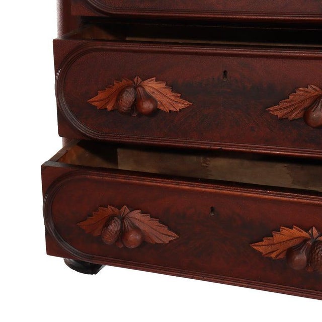 Late 19th Century Antique Rococo Walnut 3-Drawer Commode With Back Splash & Carved Pulls For Sale - Image 5 of 11