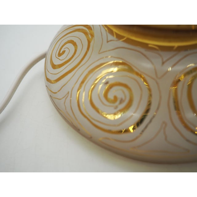 Glass Vintage Golden Glass Table Lamp from Rosdala Glass Works, Sweden, 1970s For Sale - Image 7 of 10
