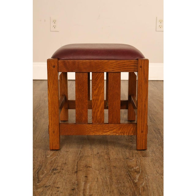 Stickley Mission Collection Oak Spindle Footstool For Sale - Image 14 of 18