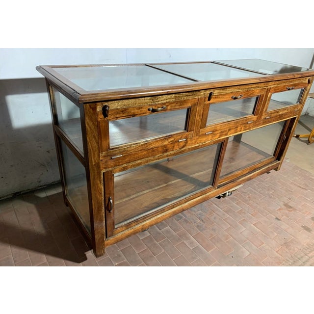 Vintage Exhibitor Counter in Teak For Sale - Image 11 of 13