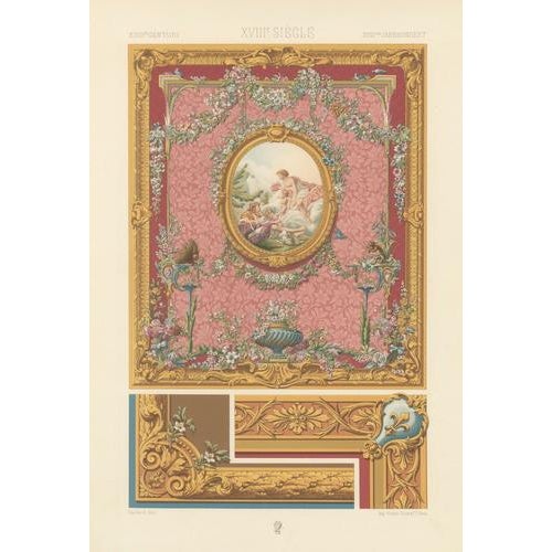 Racinet, Floral Decorative Panel, 1873, Chromolithograph For Sale - Image 3 of 10