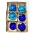 Vintage Large Kugel-Style Mercury Glass Christmas Ornaments, Blue & Teal, Set of 6 For Sale