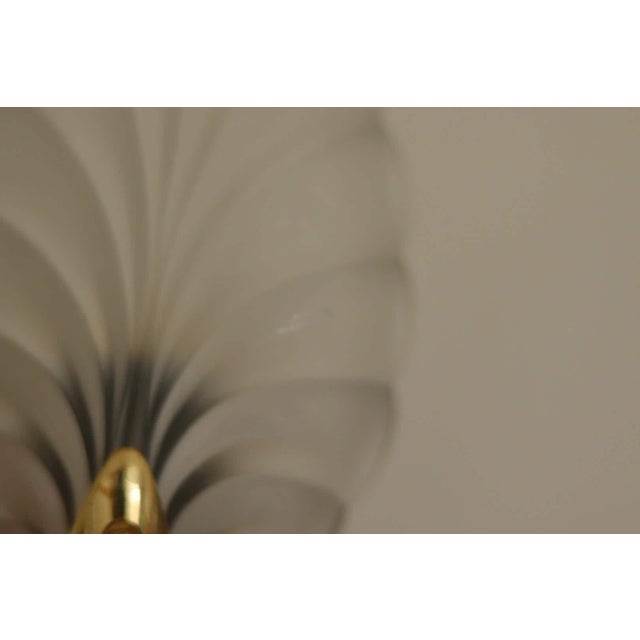 Gold Art Deco Brass & Glass Shell Wall Lamps Denmark, 1930s Rewired, Working, E14, Set of 2 For Sale - Image 8 of 18